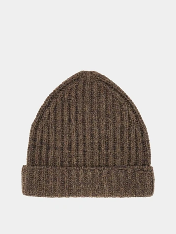 Шапка Maison Margiela Rib-Knit Beanie Brown