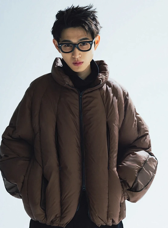 Пуховик ANGLAN Iconic Balloon Incision Down Brown