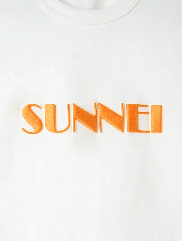 Футболка Sunnei Classic Big Logo Embroidered Off White/Peach