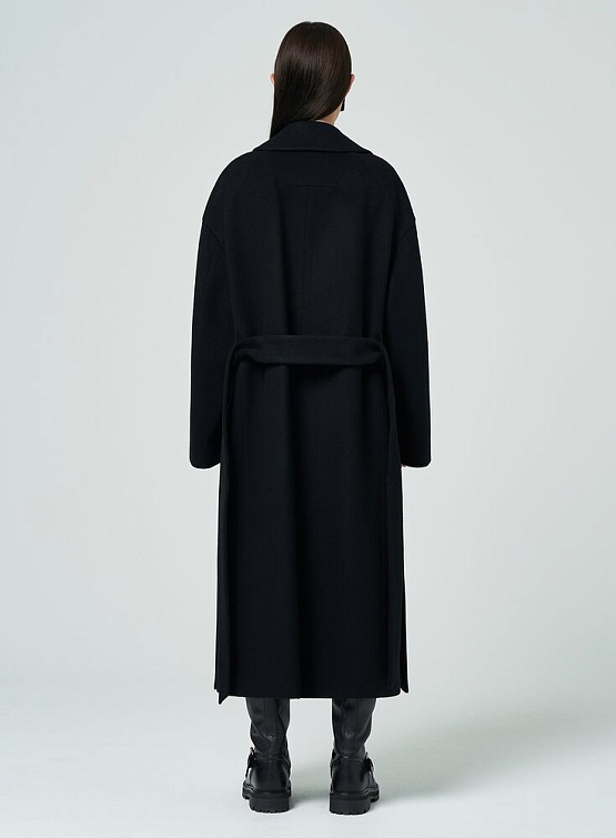 Женское пальто JUUN.J Wool Side Slit Double Maxi Coat Black