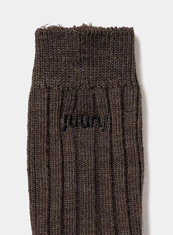 Носки JUUN.J Logo Wool Crew Socks Brown