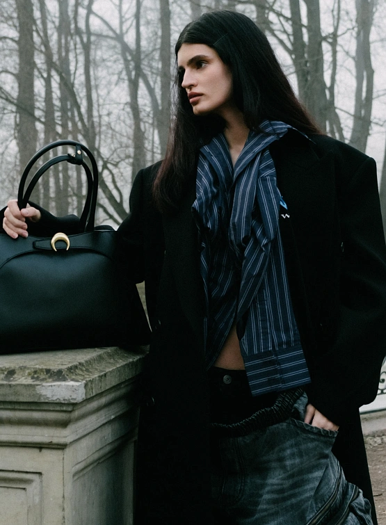 Cумка Marine Serre Smooth Leather Aurora Black