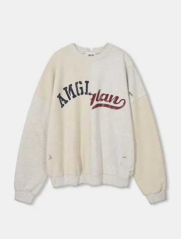 Свитшот ANGLAN Two Face Damage Logo Oatmeal