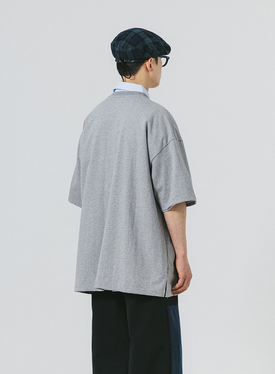 Футболка ANGLAN Stack Logo Half Tee Melange Grey
