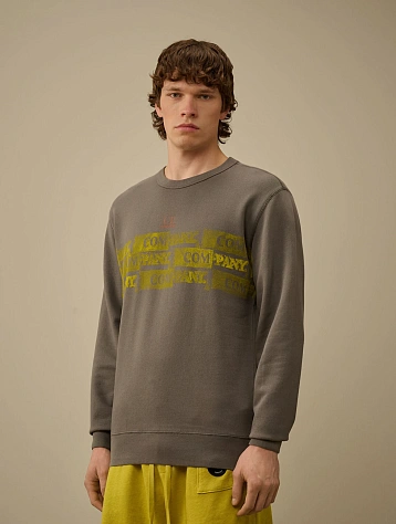 Свитшот C.P. Company Cotton Fleece Crewneck Smoked Pearl Grey