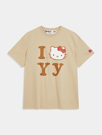 Футболка OPEN YY Hello Kitty x YY T-Shirt Beige