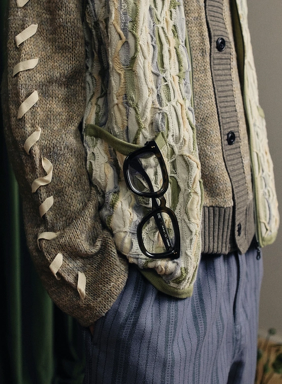 Брюки thisisneverthat Stripe Jacquard Pant Purple Grey