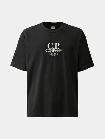 Футболка C.P. Company 20/1 Jersey Boxy Logo Black