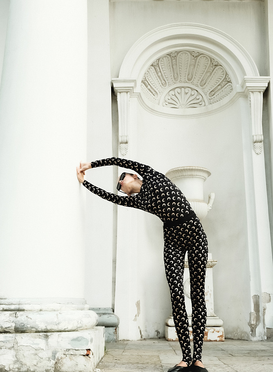 Женские леггинсы Marine Serre Recycled Moon Stirrup Inverse Tan