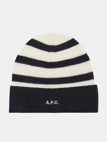 Шапка A.P.C. Martin Knit Cap Dark Navy/Ecru