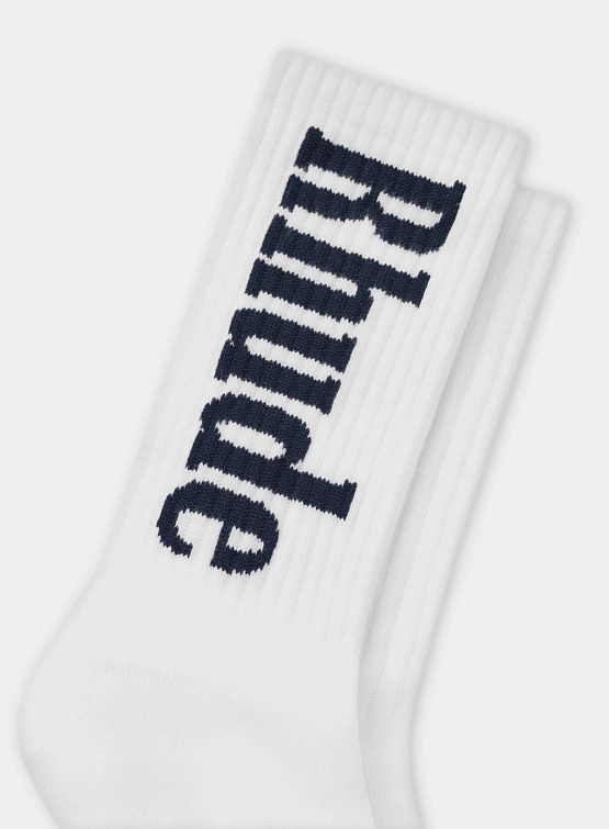 Носки RHUDE Vertical Logo White/Navy