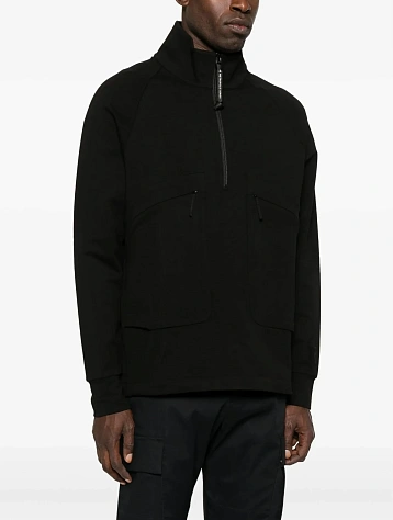 Халф-зип C.P. Company Diagonal Raised Black