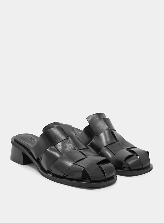 Женские сандалии EPINGLER Cube Heel Oil Black