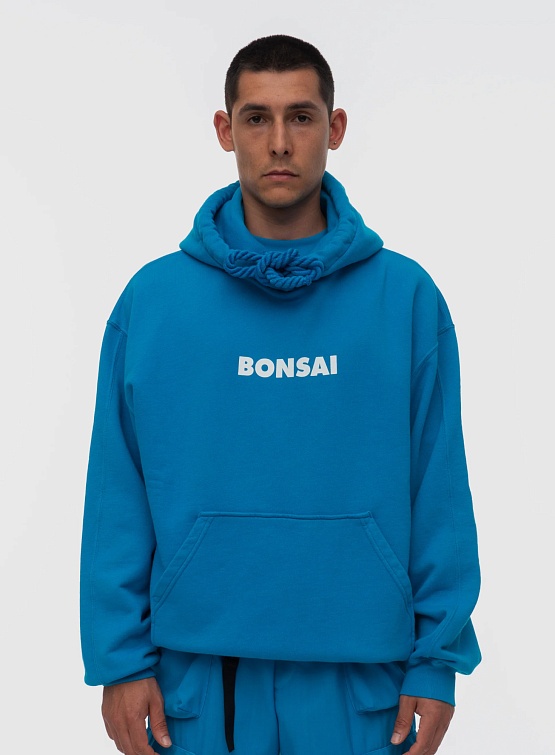 BONSAI Drawstring Logo Hoodie Azure BONSAI Studio Slow