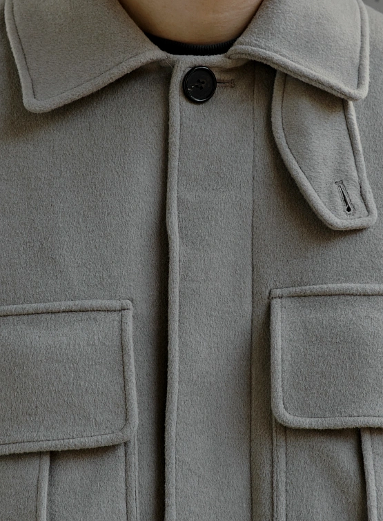 Полупальто Uniform Bridge Pocket Wool Short Coat Beige