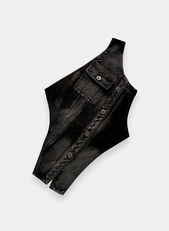 Женский топ MARRKNULL Asymmetric Denim Black