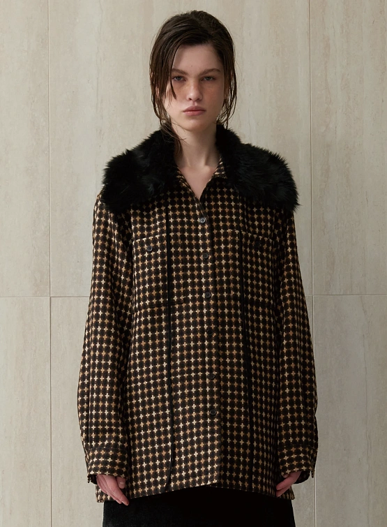 Шарф-воротник EPINGLER Collar Neck Cape Fur Black