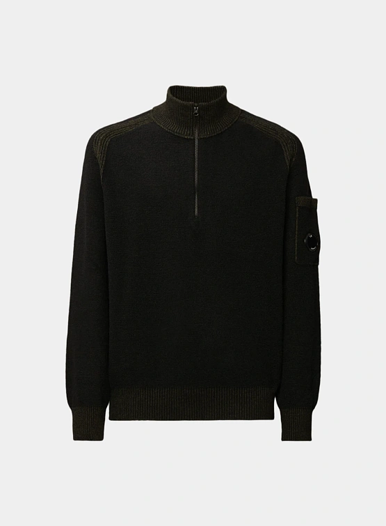 Свитер C.P. Company Fleece Knit Half Zip Capers