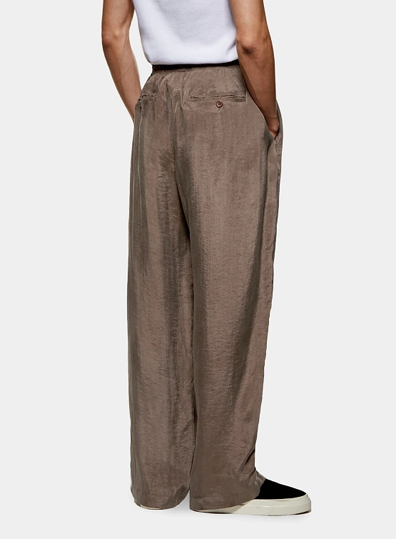 Брюки MKI MIYUKI ZOKU Sandwash Cupro Wide Leg Brown