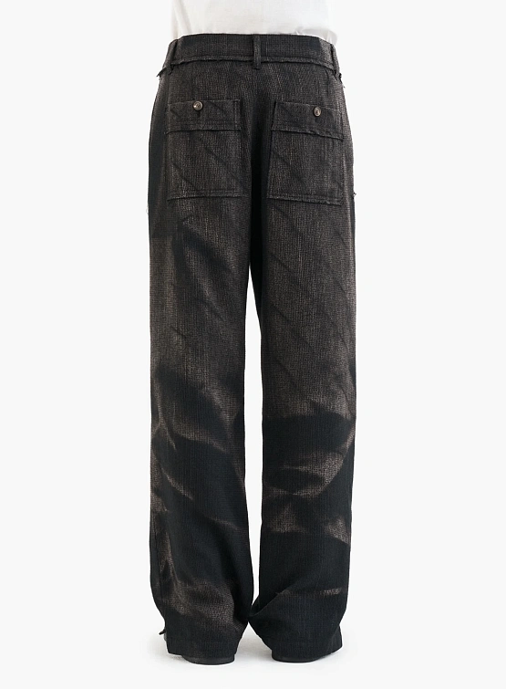 Брюки JIYONGKIM Sun-Bleached Raw Edged Straight Black