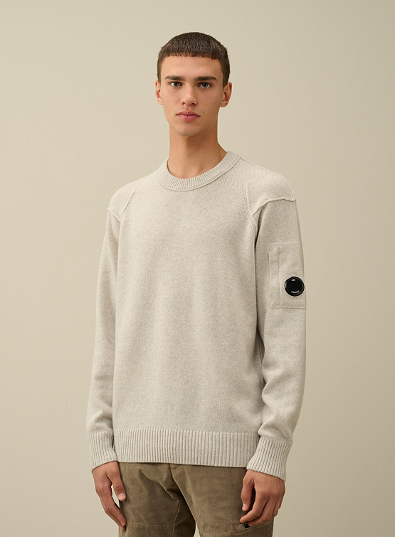 Джемпер C.P. Company Merino Wool Fast Dyed White Melange