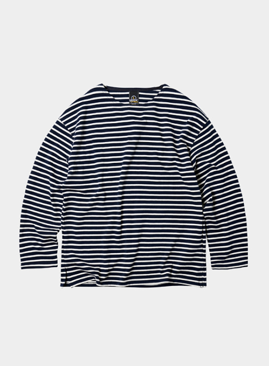 Лонгслив FrizmWORKS Patch Stripe Boat Neck Navy