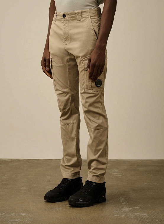 Брюки C.P. Company Stretch Sateen Cargo Lens Vintage Khaki