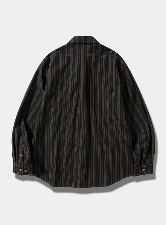 Рубашка Uniform Bridge Vintage Stripe Work Shirts Black