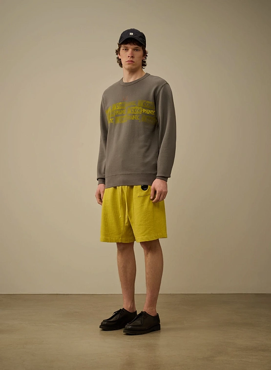 Свитшот C.P. Company Cotton Fleece Crewneck Smoked Pearl Grey