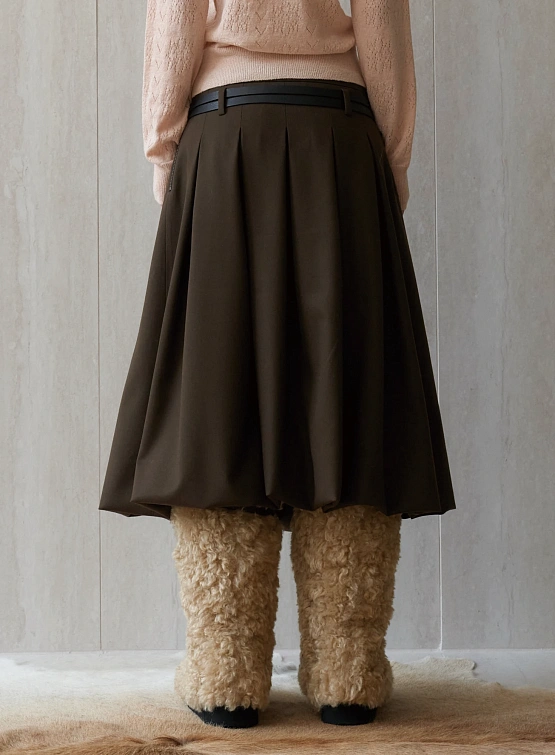 Женская юбка EPINGLER Bubble Pleats Check Brown