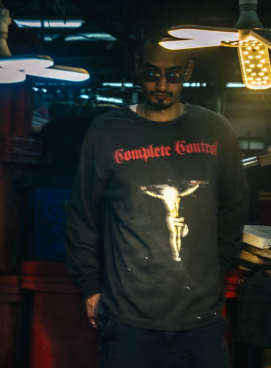 Лонгслив SAINT MXXXXXX Kosuke Kawamura Complete Control Black