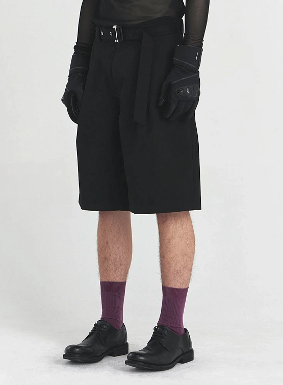 Шорты UNAFFECTED Belted One Tuck Black