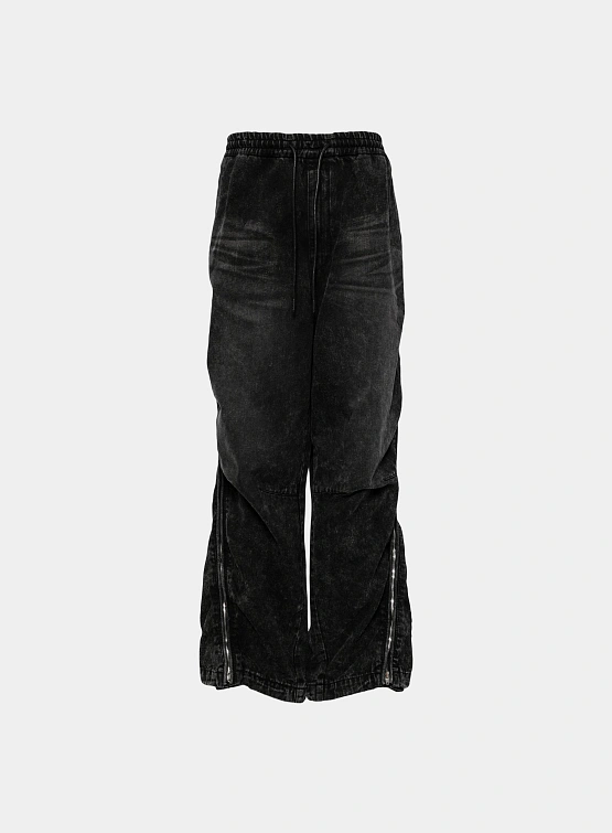 Брюки JUUN.J Full Side-Zip Destroyed Denim Black