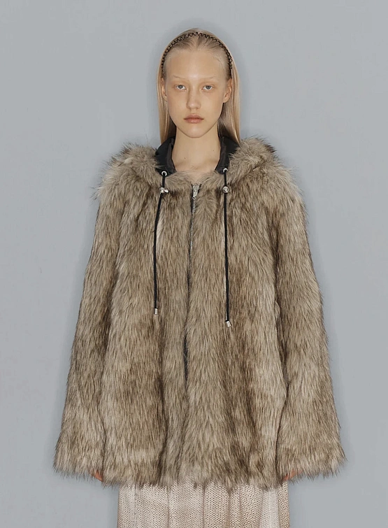 Женская шуба OPEN YY Reversible Faux Fur Beige