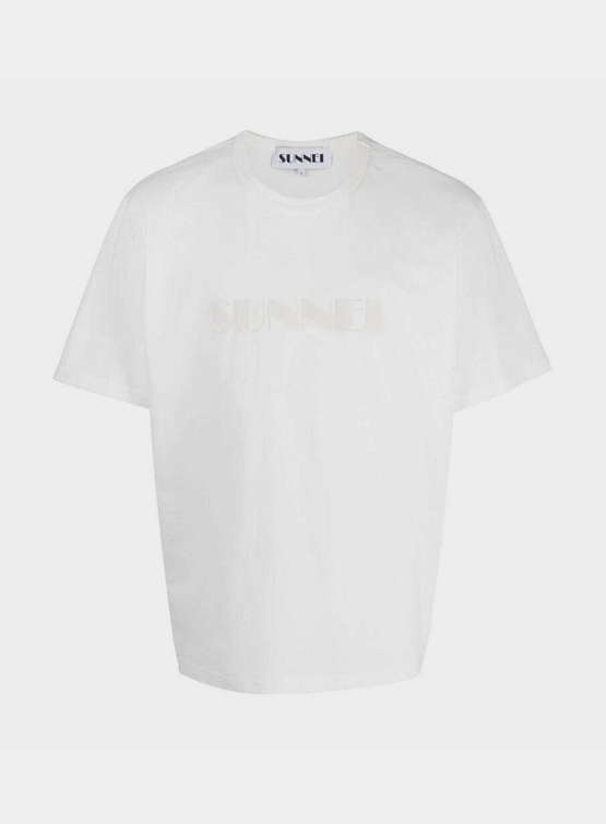 Футболка Sunnei Classic T-Shirt W Logo Off White