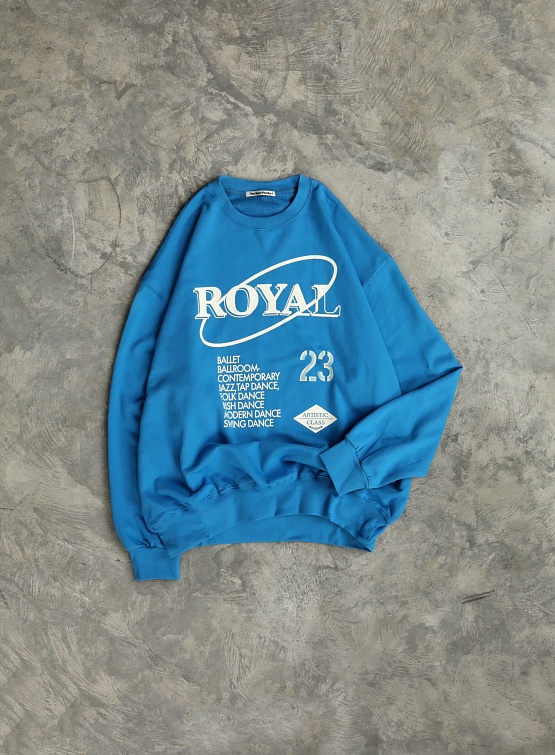 Женский свитшот Open YY Royal Letter Sweatshirt Blue
