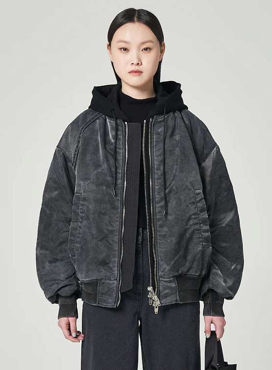 Женская куртка JUUN.J Overdying Hood MA-1 Jumper Black