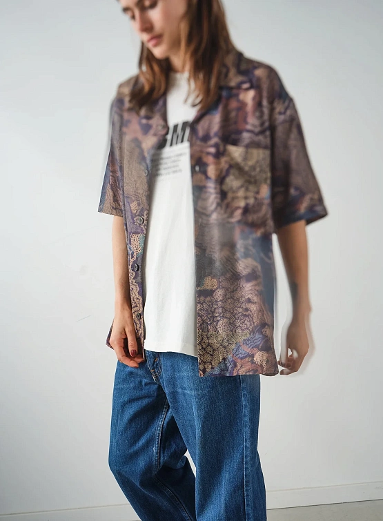 Рубашка ACMH x MARCUS JAMES SS Wave Navy Dark Taupe