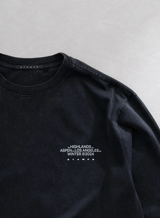 Лонгслив Stampd Mountain Peak LS Relaxed Tee Charcoal