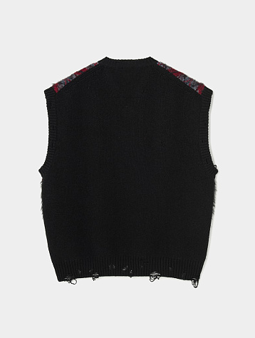 Жилет JUUN.J Check Volume V-neck Knit Vest Red