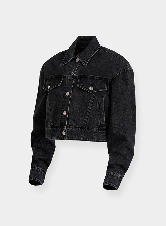 Женская куртка System Studios Black Washed Denim Jacket Black