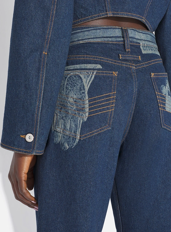 Женские джинсы Jean Paul Gaultier With Trompe L'oeil Vintage Blue