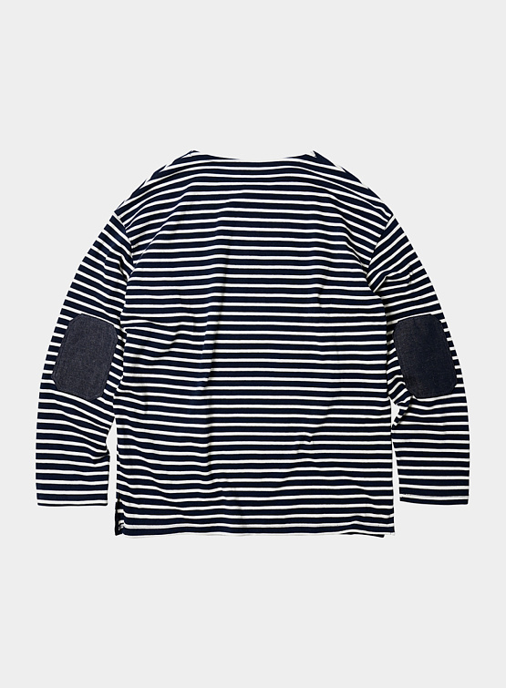 Лонгслив FrizmWORKS Patch Stripe Boat Neck Navy