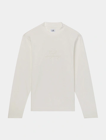 Лонгслив C.P. Company 1020 Jersey Logo Gauze White