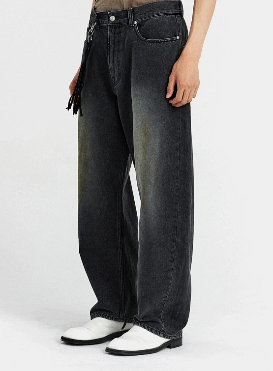 Джинсы UNAFFECTED Curved Wide Denim Black