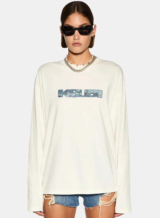 Женский лонгслив Ksubi Studio LS Tee Bleach White