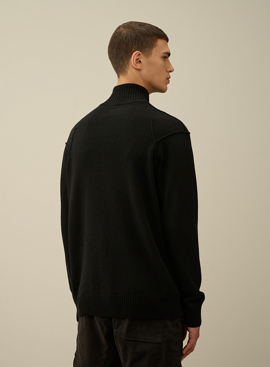 Кардиган C.P. Company Lambswool GRS Zipped Black