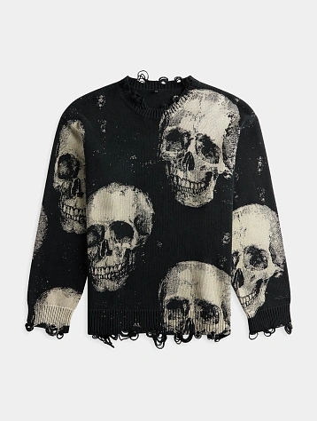 Женский свитер R13 Printed Boyfriend Skulls On Black