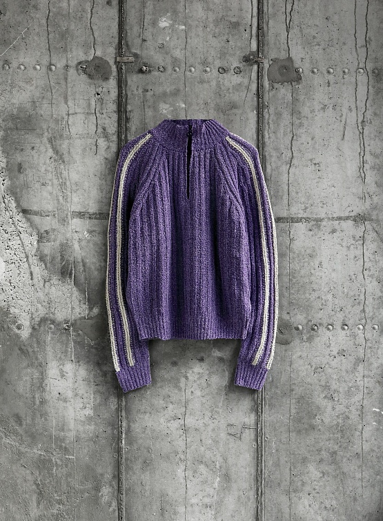 Женский свитер OPEN YY Ribbed Half-Zip Pullover Purple