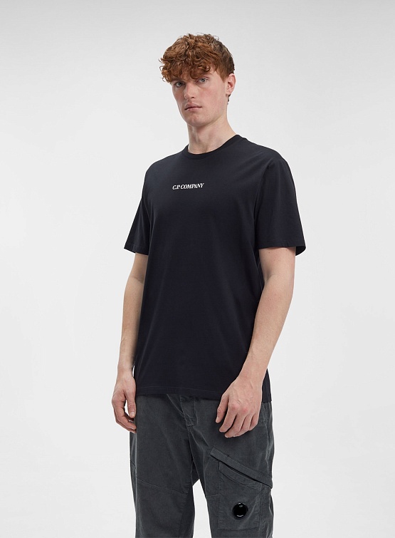 Футболка C.P. Company 30/1 Jersey Blurry Logo Black